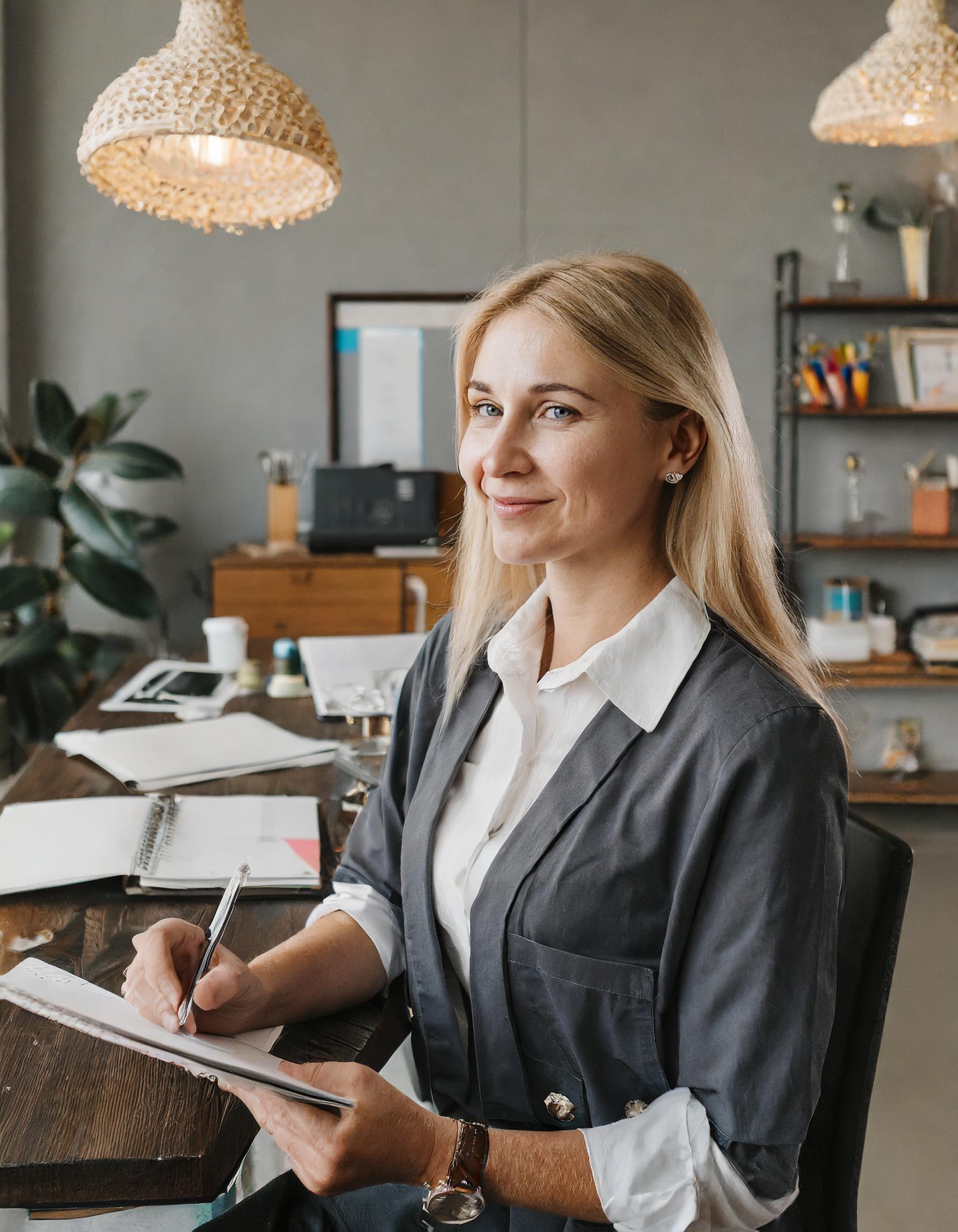 Teammitglied, das Notizen auf einem Clipboard macht, in einem modernen Büro